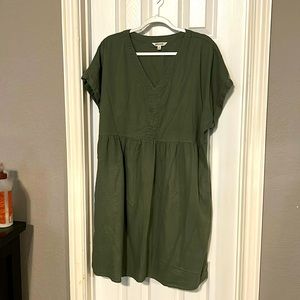 Olive linen dress